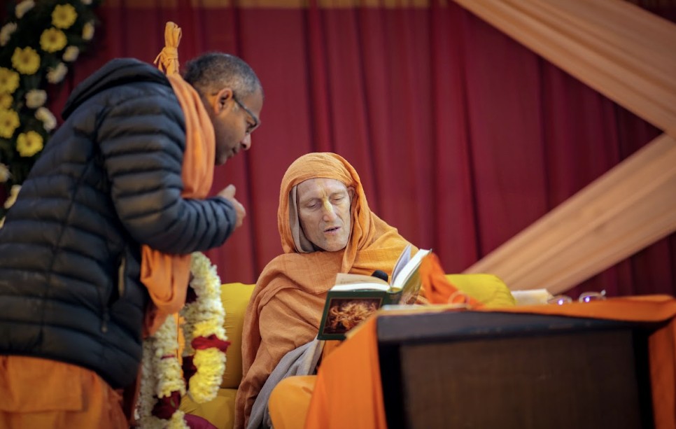 Person reading Bhagavad Gita